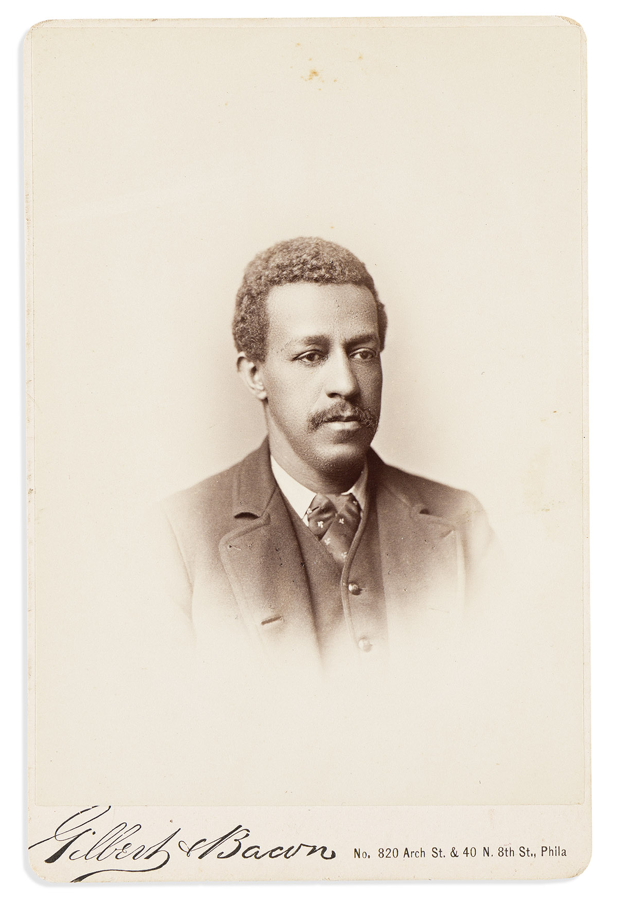 (PHOTOGRAPHY.) Cabinet card of Pomp Wilson, University of Pennsylvania staff member.